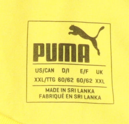 Puma Men's Yellow T-Shirt Gym Training 2XL