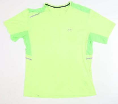 Decathlon Men's Green Reflective Sports T-Shirt M