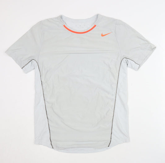 Nike Men's Grey Athletic T-Shirt - L, Breathable & Moisture-Wicking