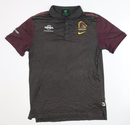 Nike Men's Black Rugby Polo L - Short Sleeve Sports Top