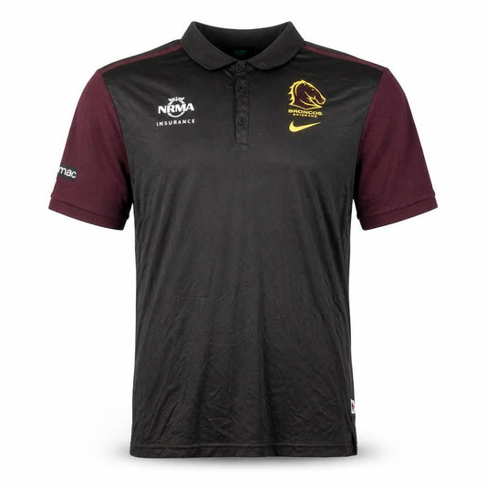 Mens UK Size L Nike Black Rugby Polo