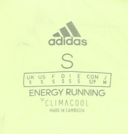 Adidas Men's Yellow Running T-Shirt, Size S, Reflective