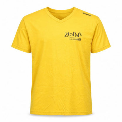 Newline Men's Yellow T-Shirt M V-Neck Graphic Print