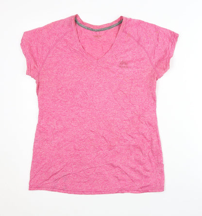 REI Women's Pink V-Neck Activewear T-Shirt, Medium