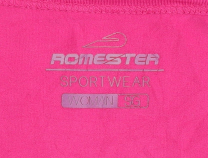 Romester Women's Pink Basic Activewear T-Shirt, S