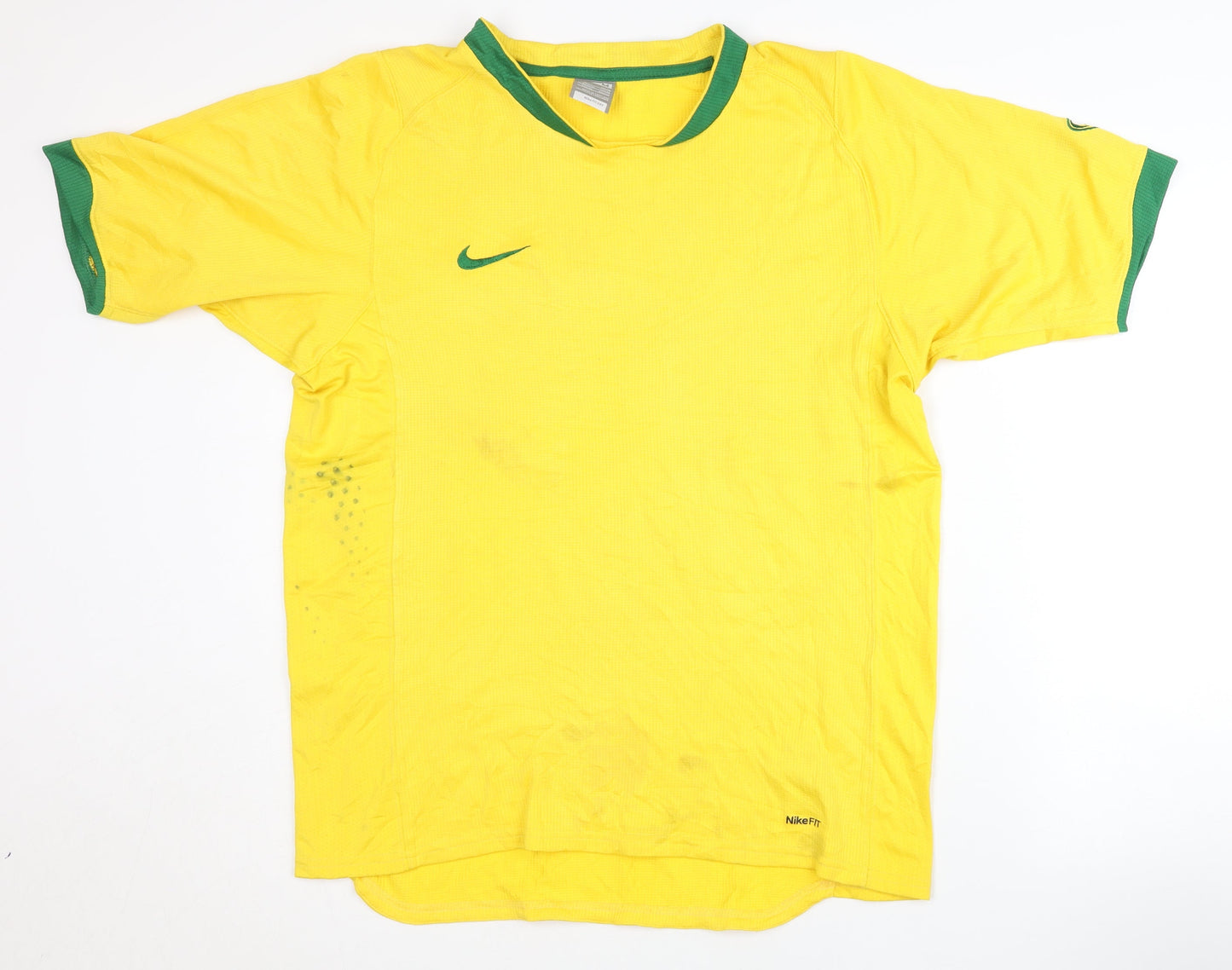 Mens UK Size M Nike Yellow Football T-Shirt