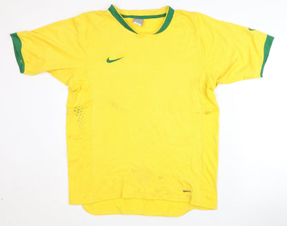 Mens UK Size M Nike Yellow Football T-Shirt