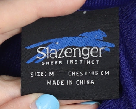 Slazenger Men's Blue Polo Shirt - Medium