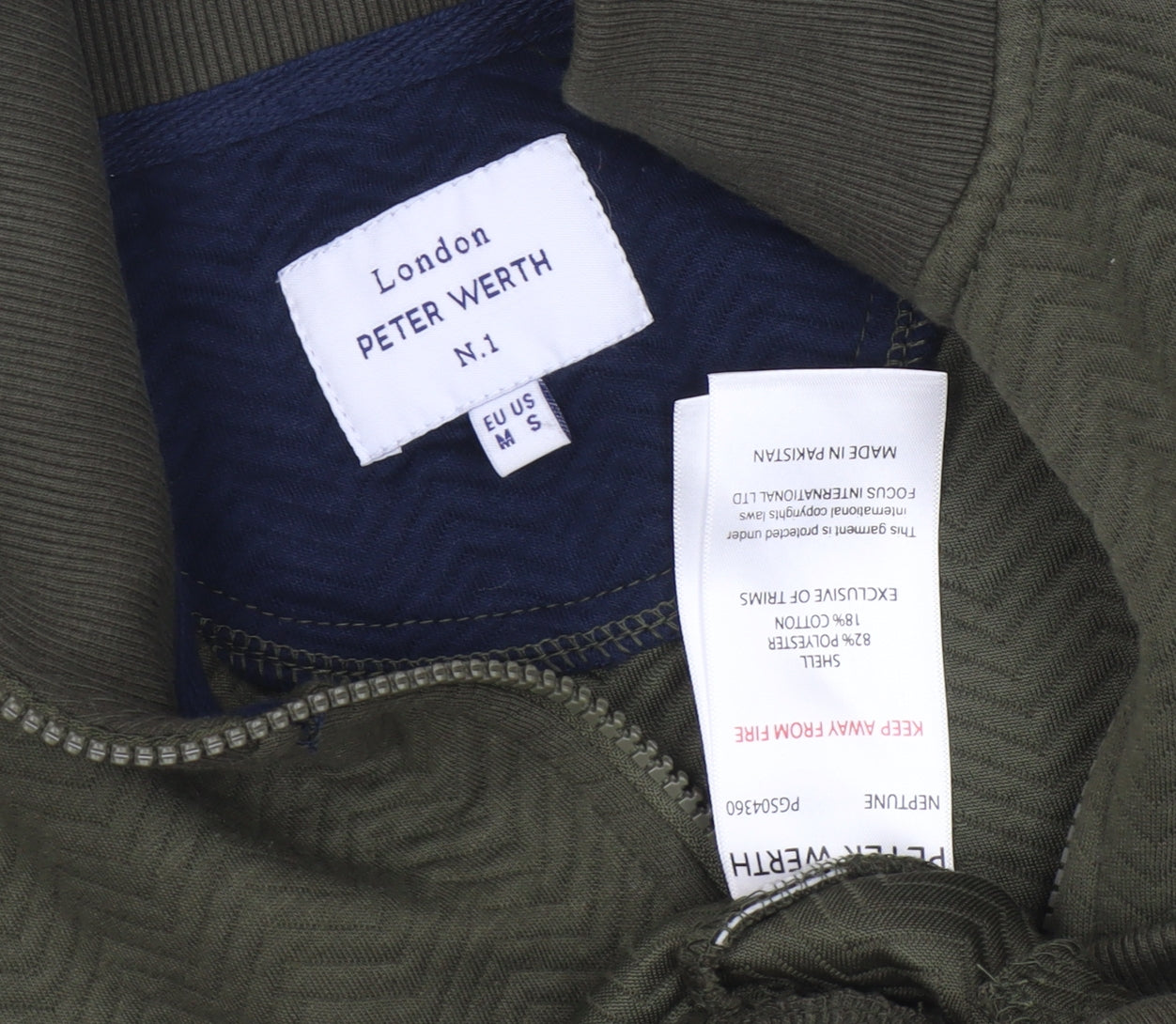 Mens UK Size S Peter Werth Green Basic Jacket