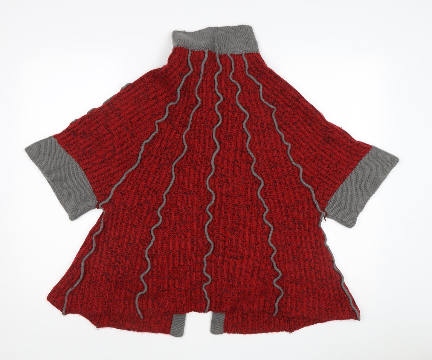 Womens UK Size M Nina Murati Red Cape Jumper