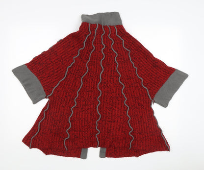 Womens UK Size M Nina Murati Red Cape Jumper