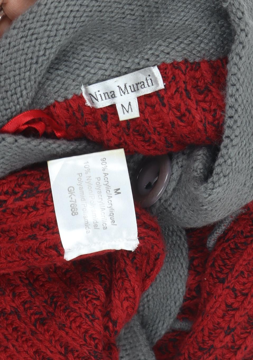 Womens UK Size M Nina Murati Red Cape Jumper
