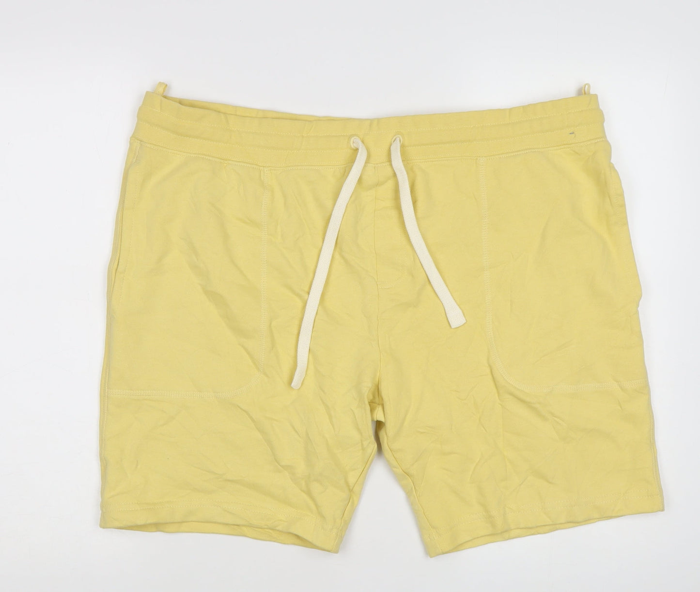Marks and Spencer Men's Yellow 2XL Sweat Shorts