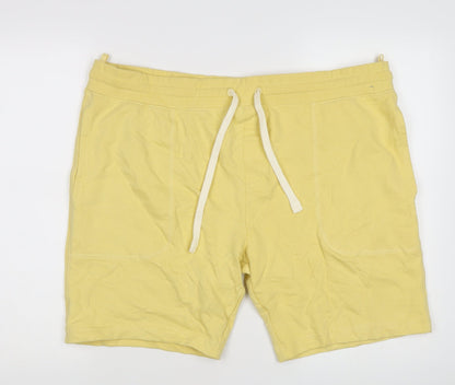 Marks and Spencer Men's Yellow 2XL Sweat Shorts