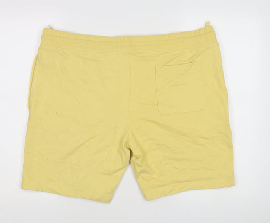 Marks and Spencer Men's Yellow 2XL Sweat Shorts