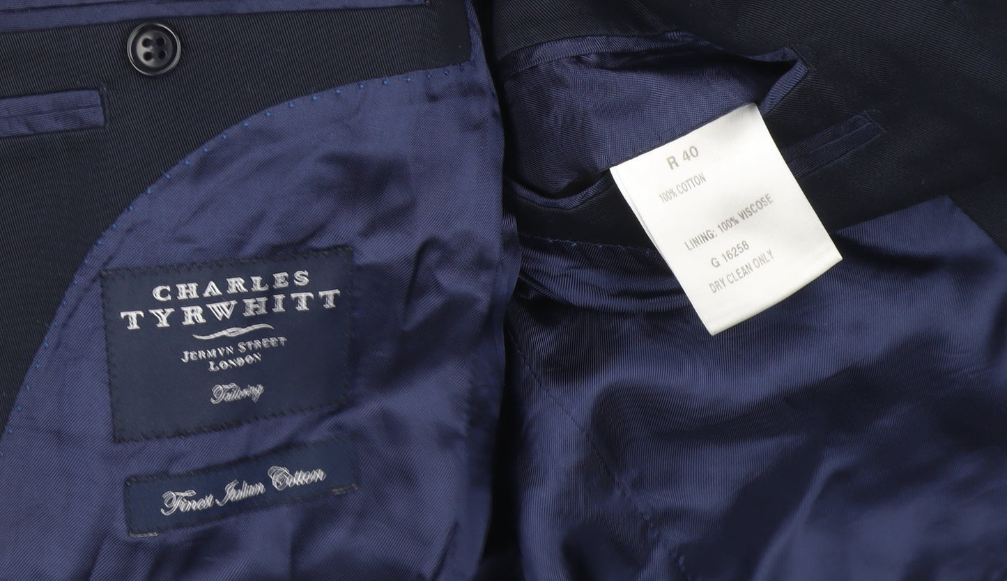 Mens UK Size 40 Charles Tyrwhitt Regular Blue Suit Jacket