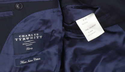 Mens UK Size 40 Charles Tyrwhitt Regular Blue Suit Jacket
