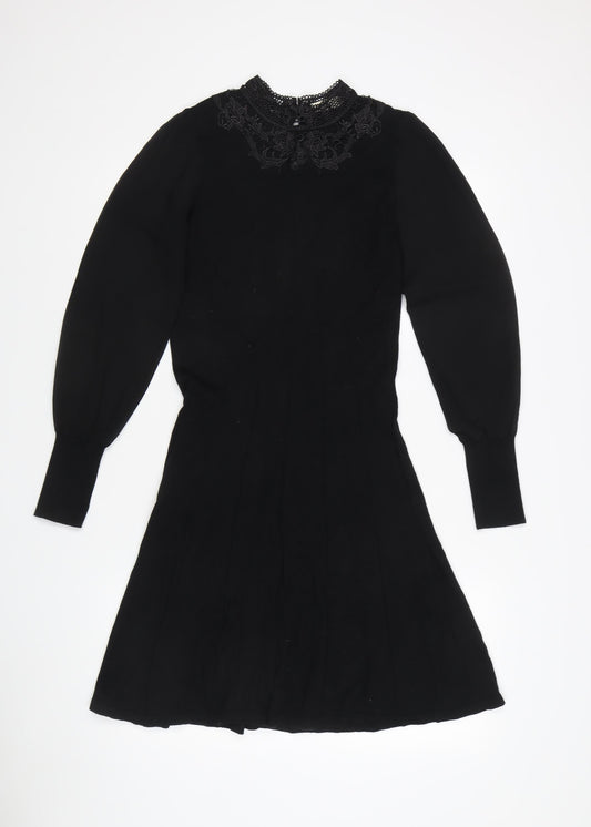 Oasis Women's Black Dress, Size S, Long Sleeve
