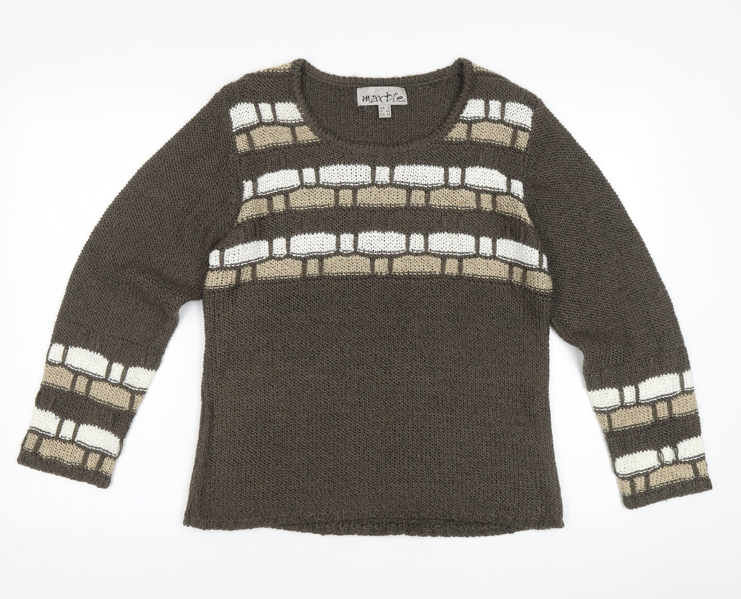 Womens UK Size 14 Marble Brown Pullover Jumper