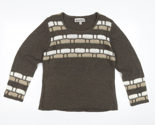Womens UK Size 14 Marble Brown Pullover Jumper