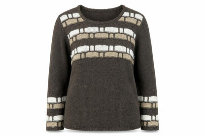 Womens UK Size 14 Marble Brown Pullover Jumper