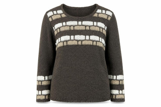 Womens UK Size 14 Marble Brown Pullover Jumper