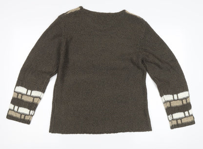 Womens UK Size 14 Marble Brown Pullover Jumper