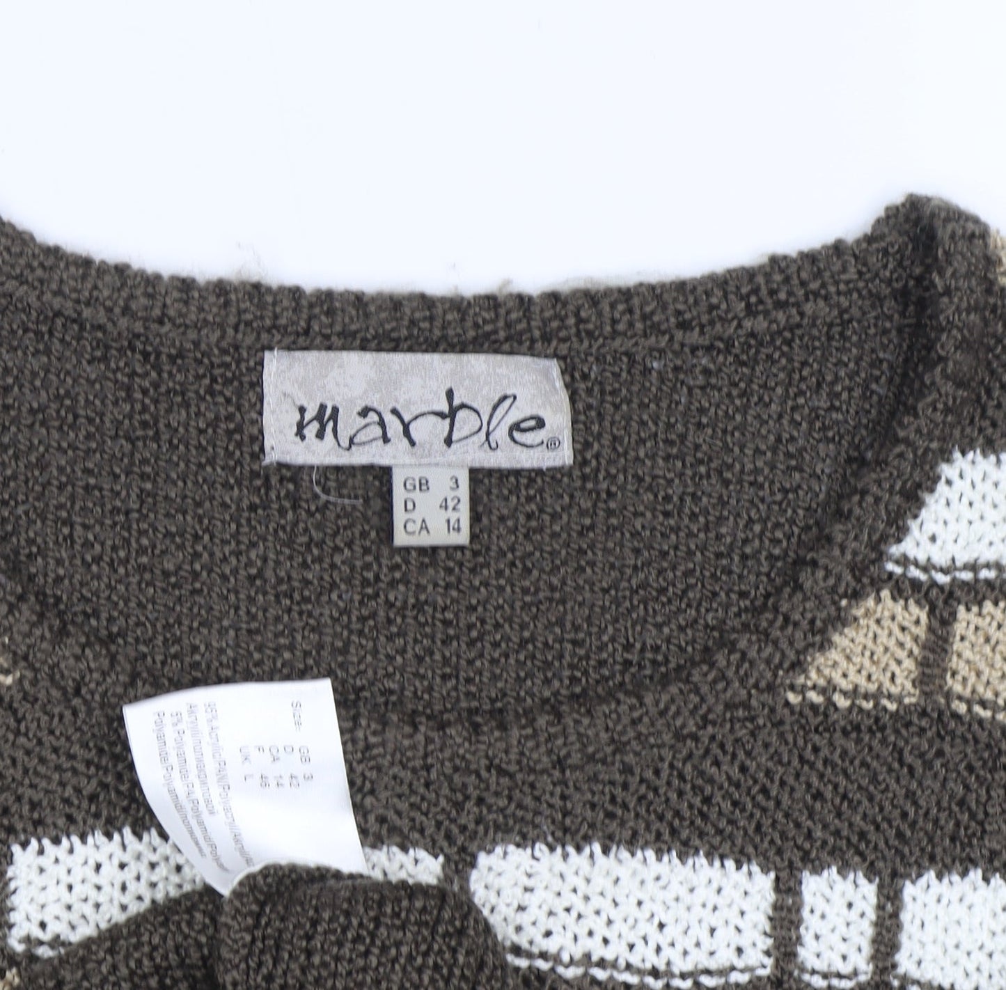 Womens UK Size 14 Marble Brown Pullover Jumper