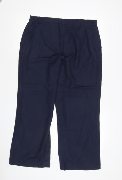 Womens UK Size XL Joanna Hope Regular Fit Casual Navy Trousers