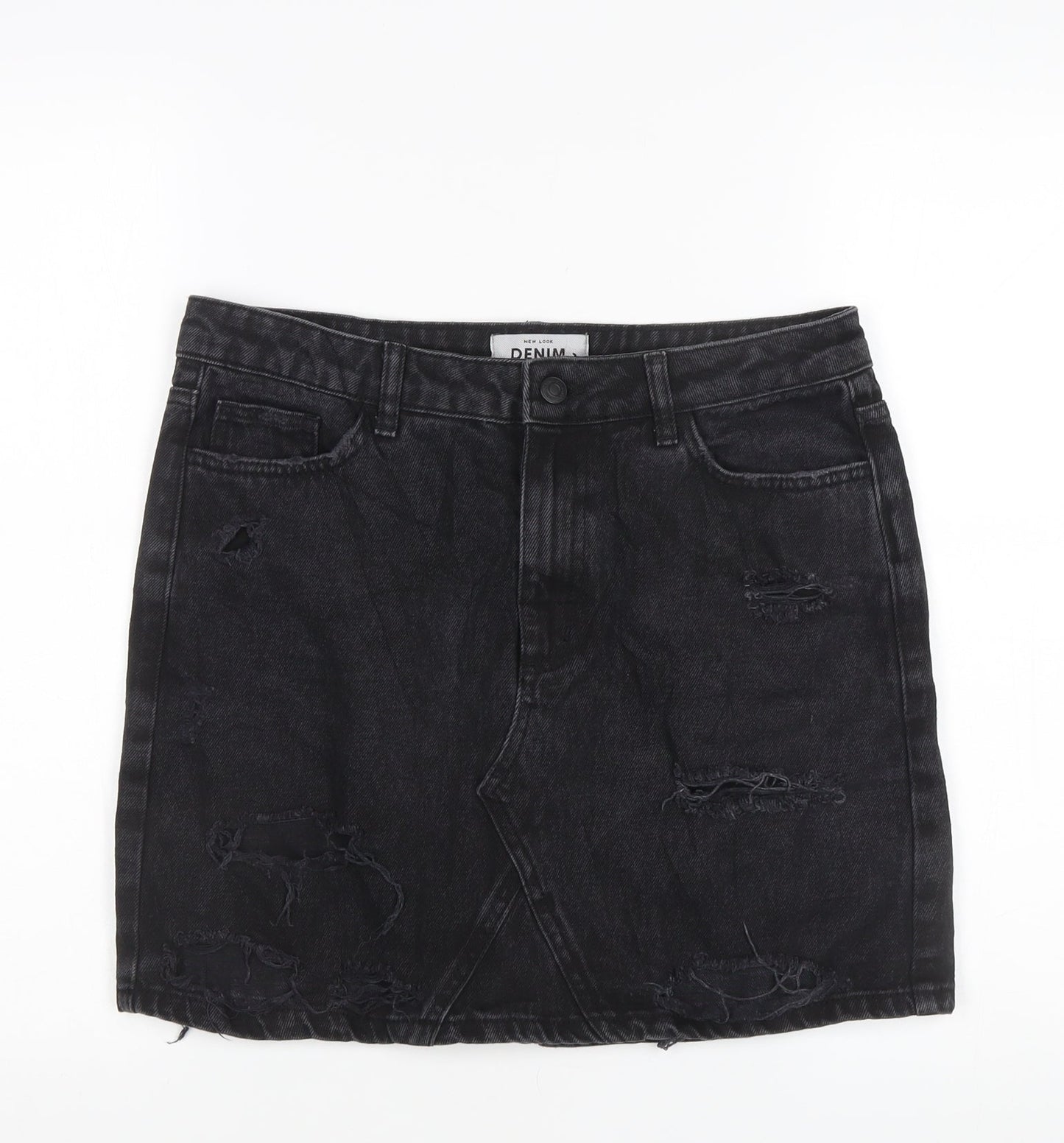 New Look Women's Black Mini Denim Skirt, Size 12