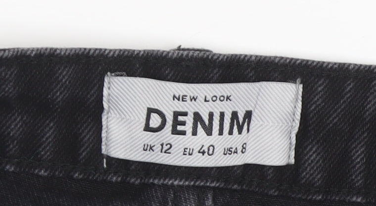 New Look Women's Black Mini Denim Skirt, Size 12