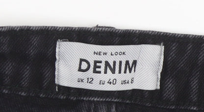 New Look Women's Black Mini Denim Skirt, Size 12