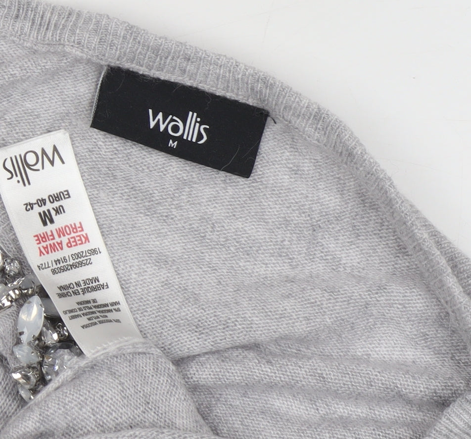 Womens UK Size M Wallis Grey Pullover Jumper