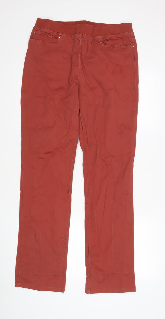 Womens UK Size 14 Cotton Traders Regular Fit  Red Trousers