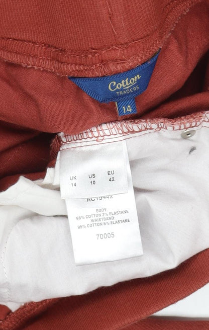 Womens UK Size 14 Cotton Traders Regular Fit  Red Trousers