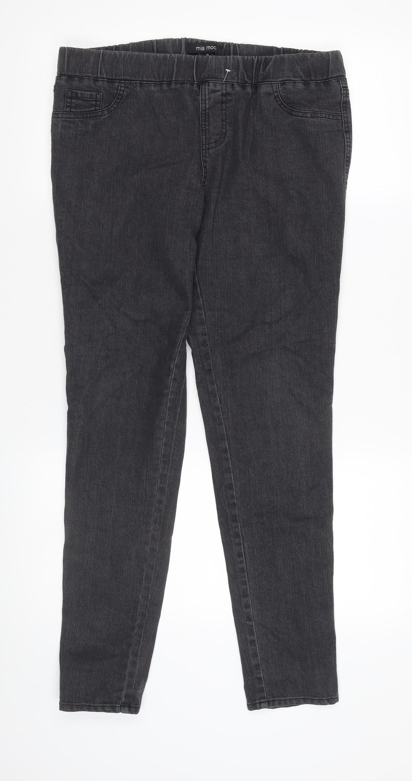 Womens UK Size L Mia Moda Slim Fit Jegging Black Trousers