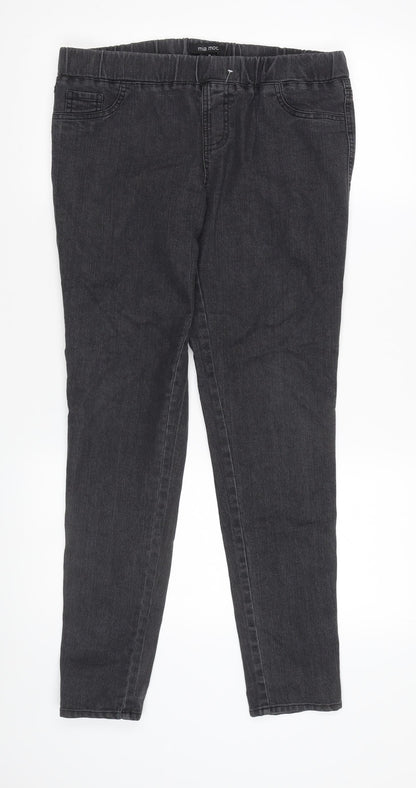 Womens UK Size L Mia Moda Slim Fit Jegging Black Trousers