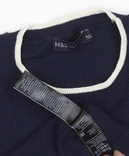 Womens UK Size 14 Marks and Spencer Blue Pullover Jumper