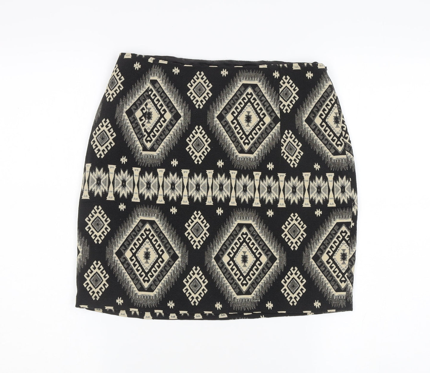 Mango Women’s Black Geometric Pencil Skirt Size 8