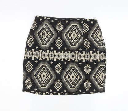 Mango Women’s Black Geometric Pencil Skirt Size 8