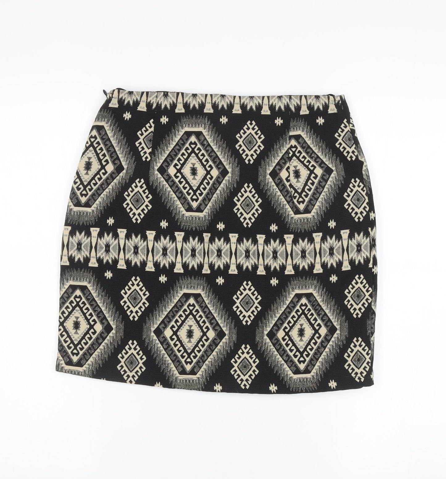 Mango Women’s Black Geometric Pencil Skirt Size 8