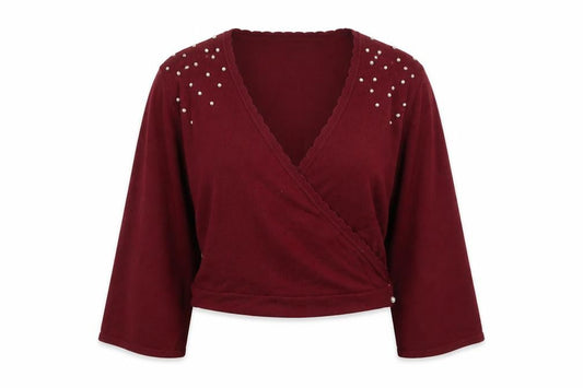 Lindy Bop Women's Red Wrap Jumper XL