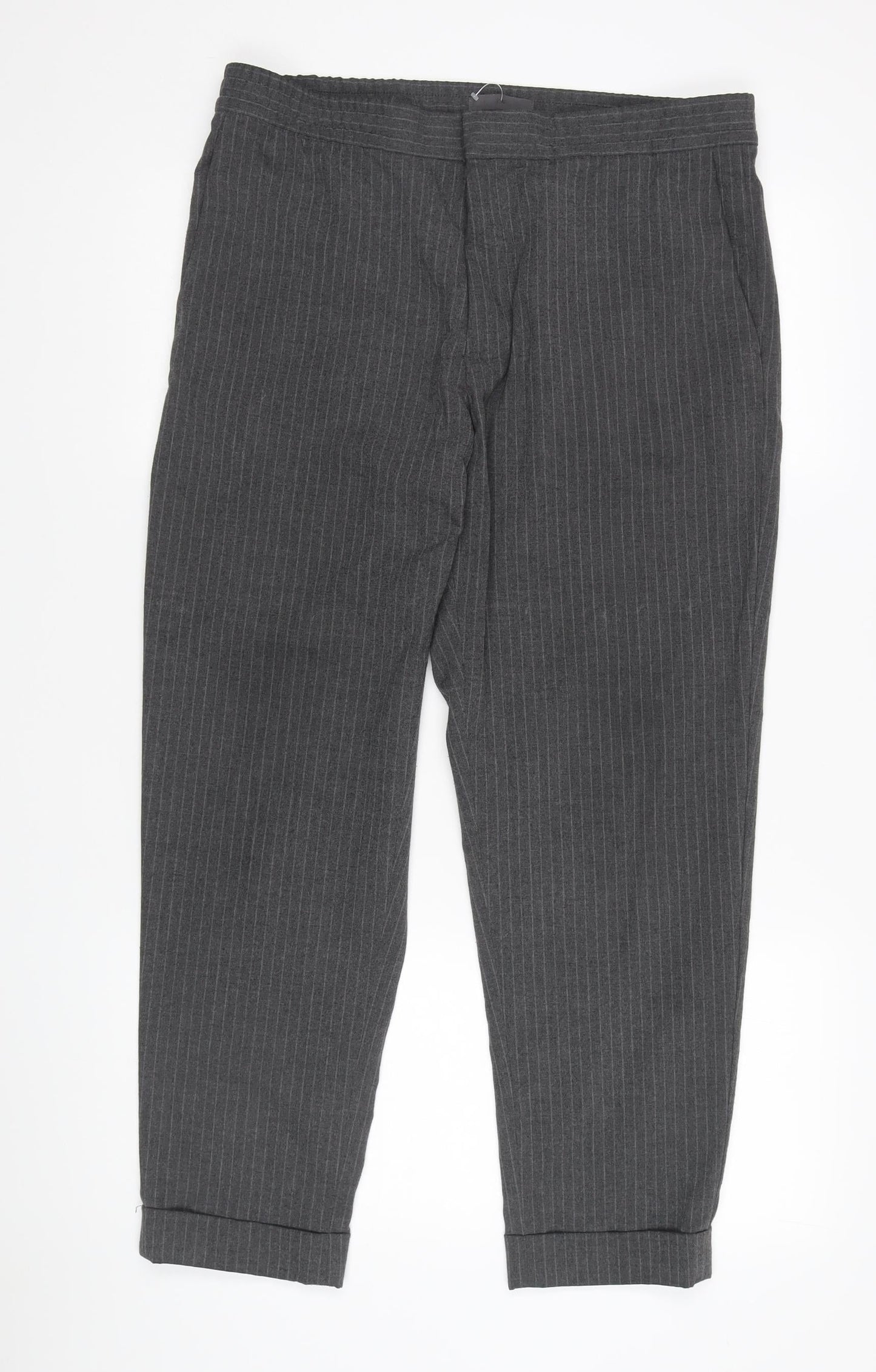 Womens UK Size 20 Zara  Cropped Grey Trousers