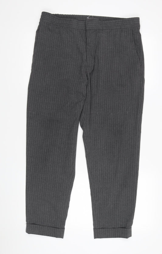 Womens UK Size 20 Zara  Cropped Grey Trousers
