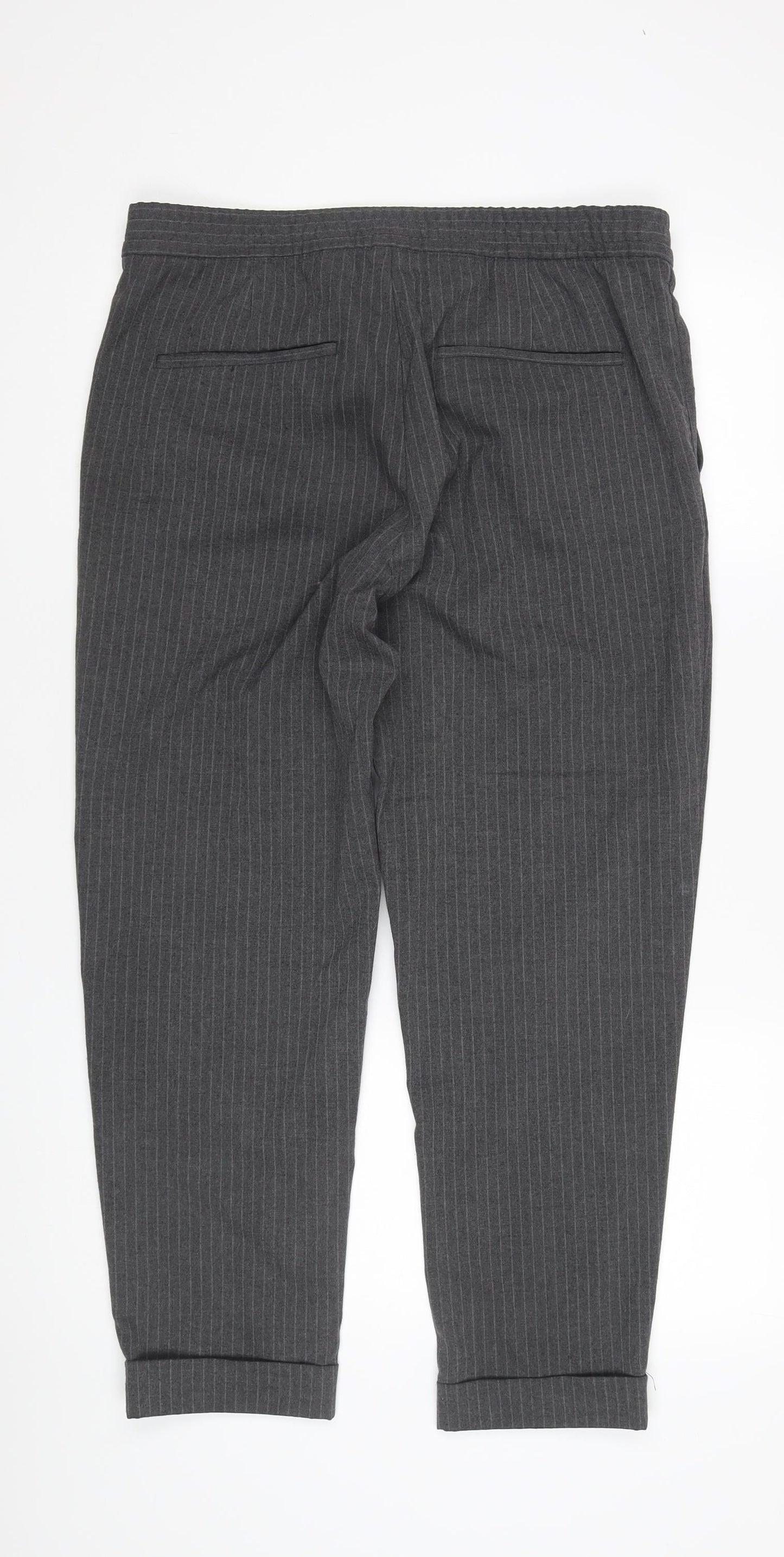 Womens UK Size 20 Zara  Cropped Grey Trousers