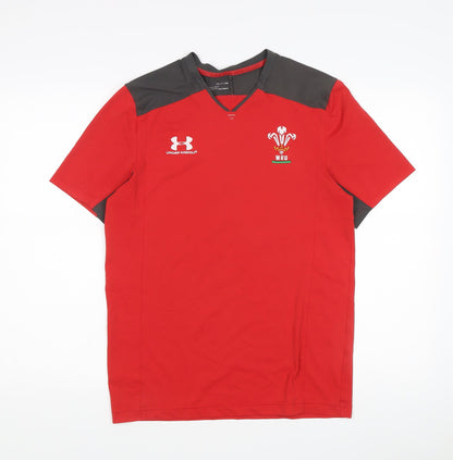 Under Armour Men's Red Rugby Jersey T-Shirt S