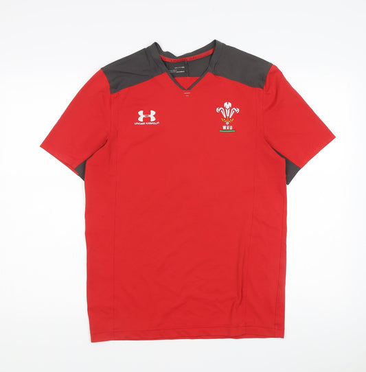 Under Armour Men's Red Rugby Jersey T-Shirt S