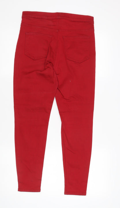 Womens UK Size 10 Marks and Spencer Slim Fit Jegging Red Trousers