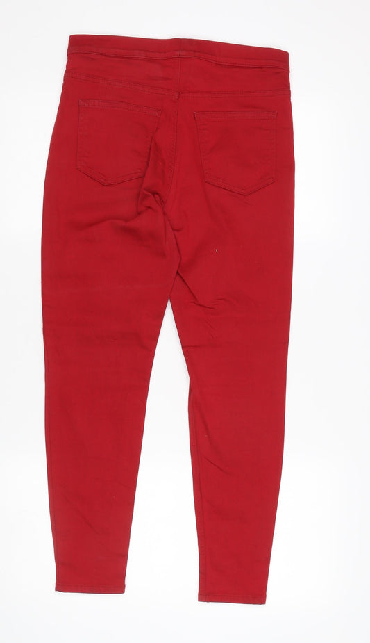 Womens UK Size 10 Marks and Spencer Slim Fit Jegging Red Trousers