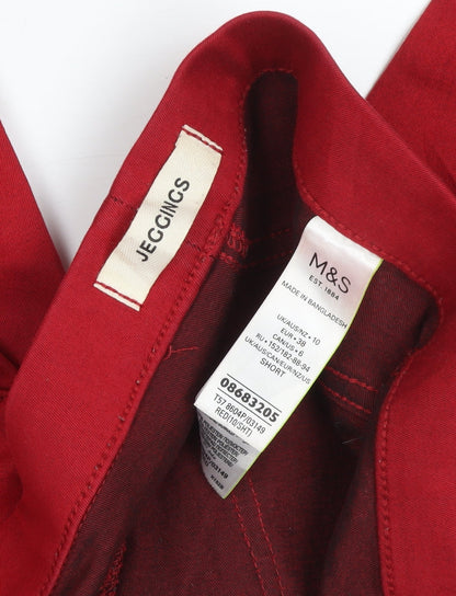 Womens UK Size 10 Marks and Spencer Slim Fit Jegging Red Trousers